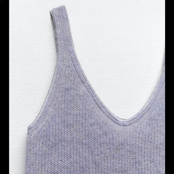 ZARA WOOL ALPACA BEADED STRAPPY DRESS - Picture 4 of 4